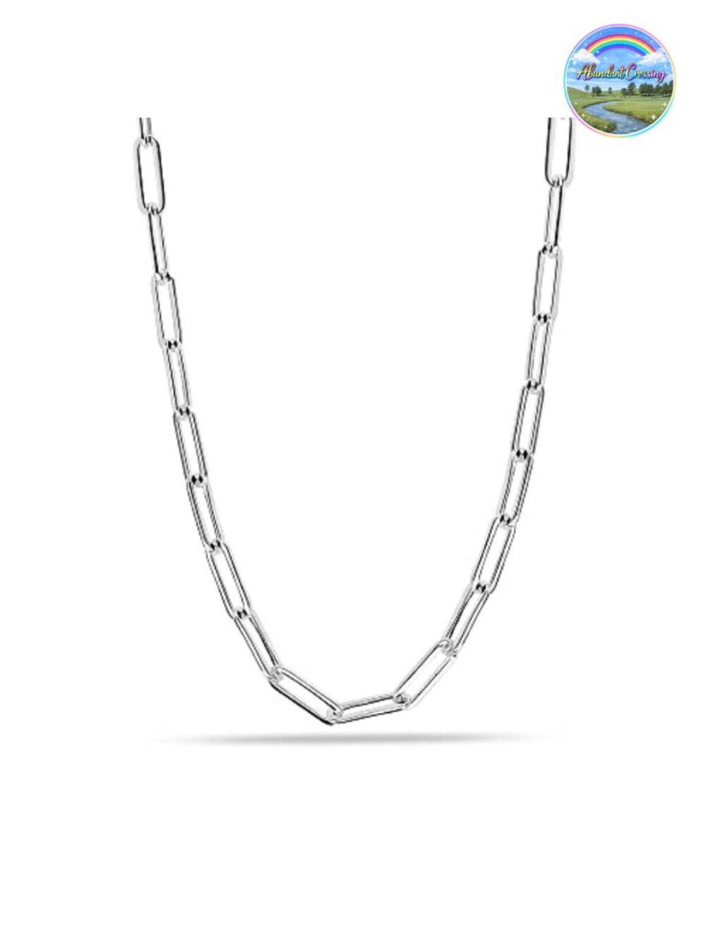 925 Sterling Silver Paperclip Chain Necklace for Women Men Unisex